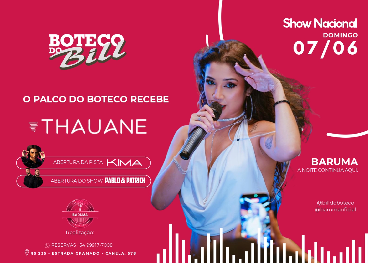 Boteco do Bill recebe THAUANE